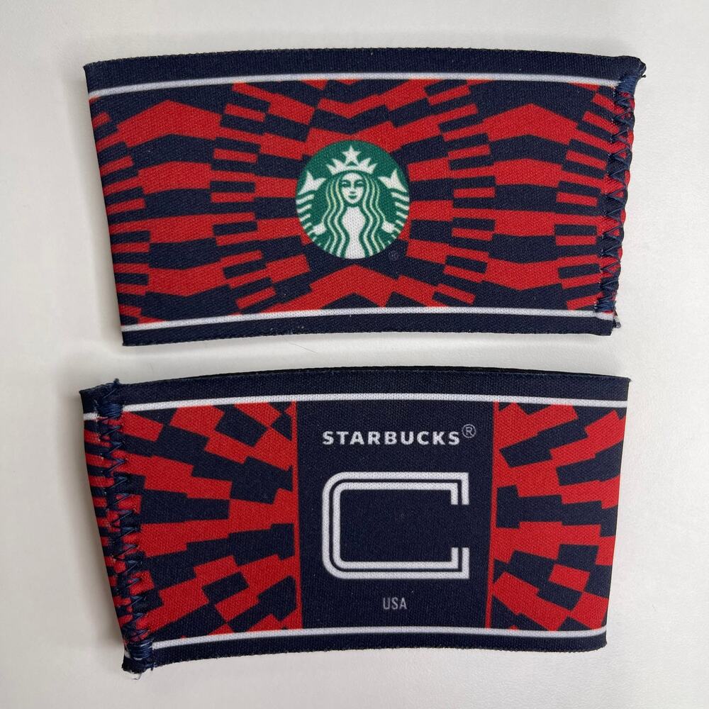 Set of 2! Starbucks World Cup Coffee Cup Sleeve Team USA USMNT Captain's Armband